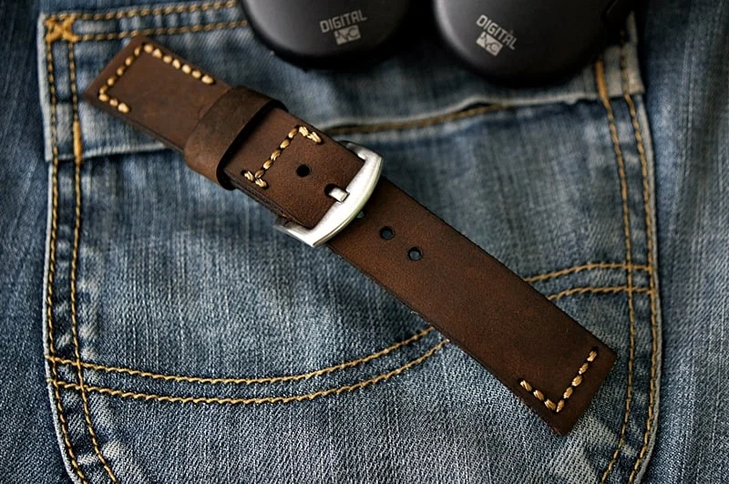 AWBF2626-D5 handgefertigt Vintage Leder Uhrenarmband incl. Lugs Adapter für Apple Watch 1 Serie und 2 Serie (oder Apple Watch Sport) 42mm oder 38mm – Bild 3